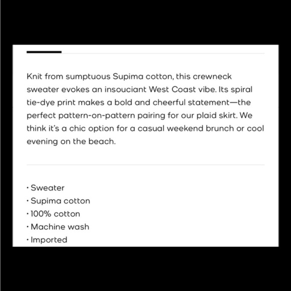 Michael Kors Tie Dye Supima Cotton Sweater Medium EUC - Picture 7 of 9